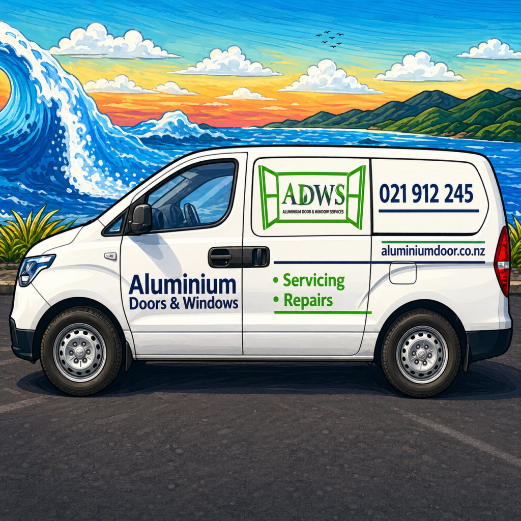 ADWS mobile service van for aluminium door and window repairs in South Auckland, East Auckland and Franklin